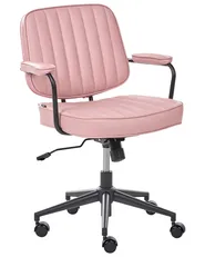 Desk Chair BERNE Faux Leather Pastel Pink_1077514