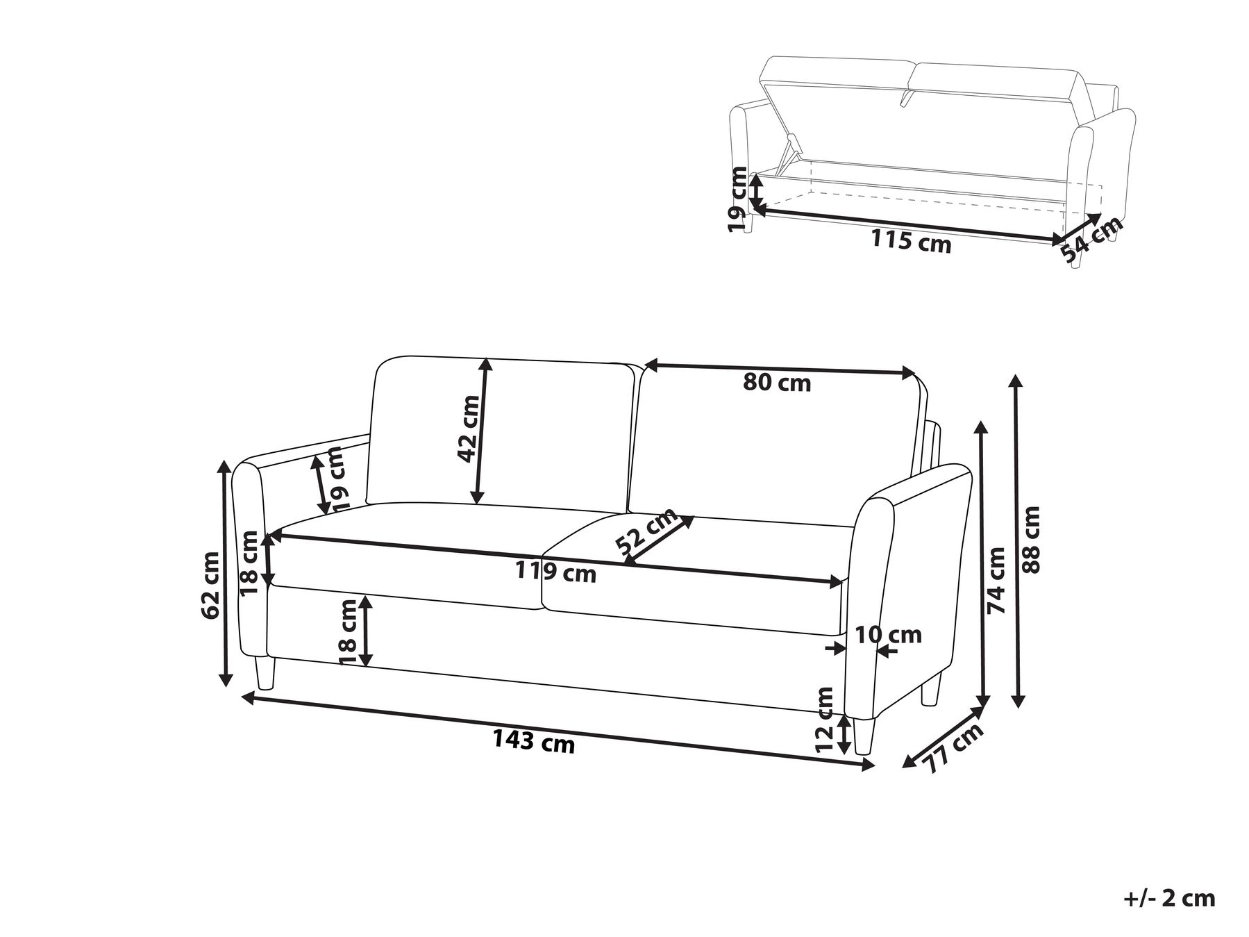 Soffa 2-sits MARE Mörkbrun_1100107
