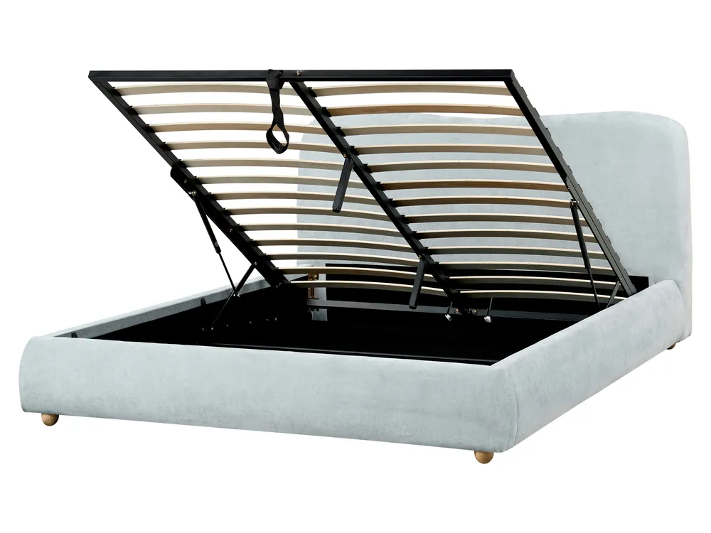 Ottoman Bed BLAGNAC Chenille Light Blue 160 x 200 cm (EU King Size)