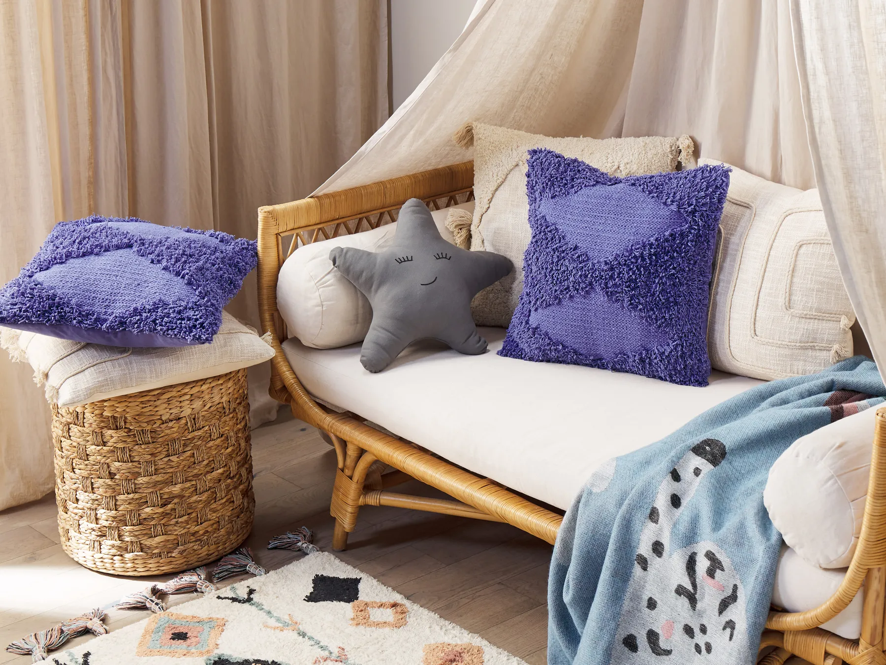 Throw Cushion RHOEO Cotton 45 x 45 cm Violet_840127