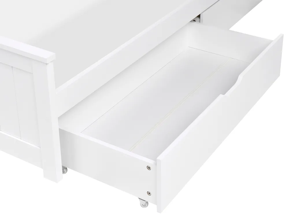 Bed with 4 Drawers SABRAN Pine Wood White 140 x 200 cm (EU Double)_1061275