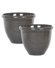 Set med 2 växtkrukor TESALIA 44 cm Brun_841994
