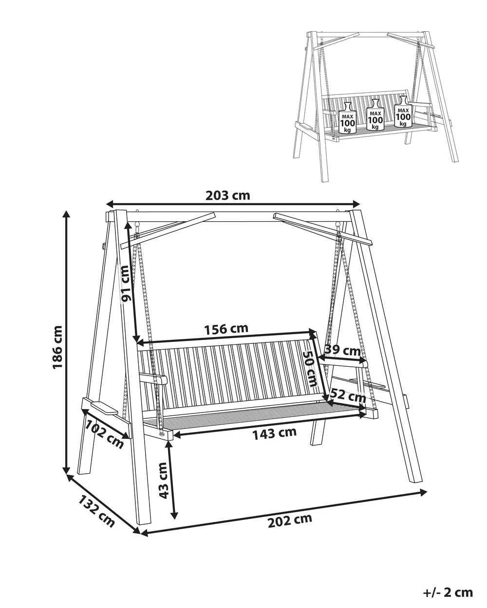 Hammock FICARELLA Lärkträ Brun_967237