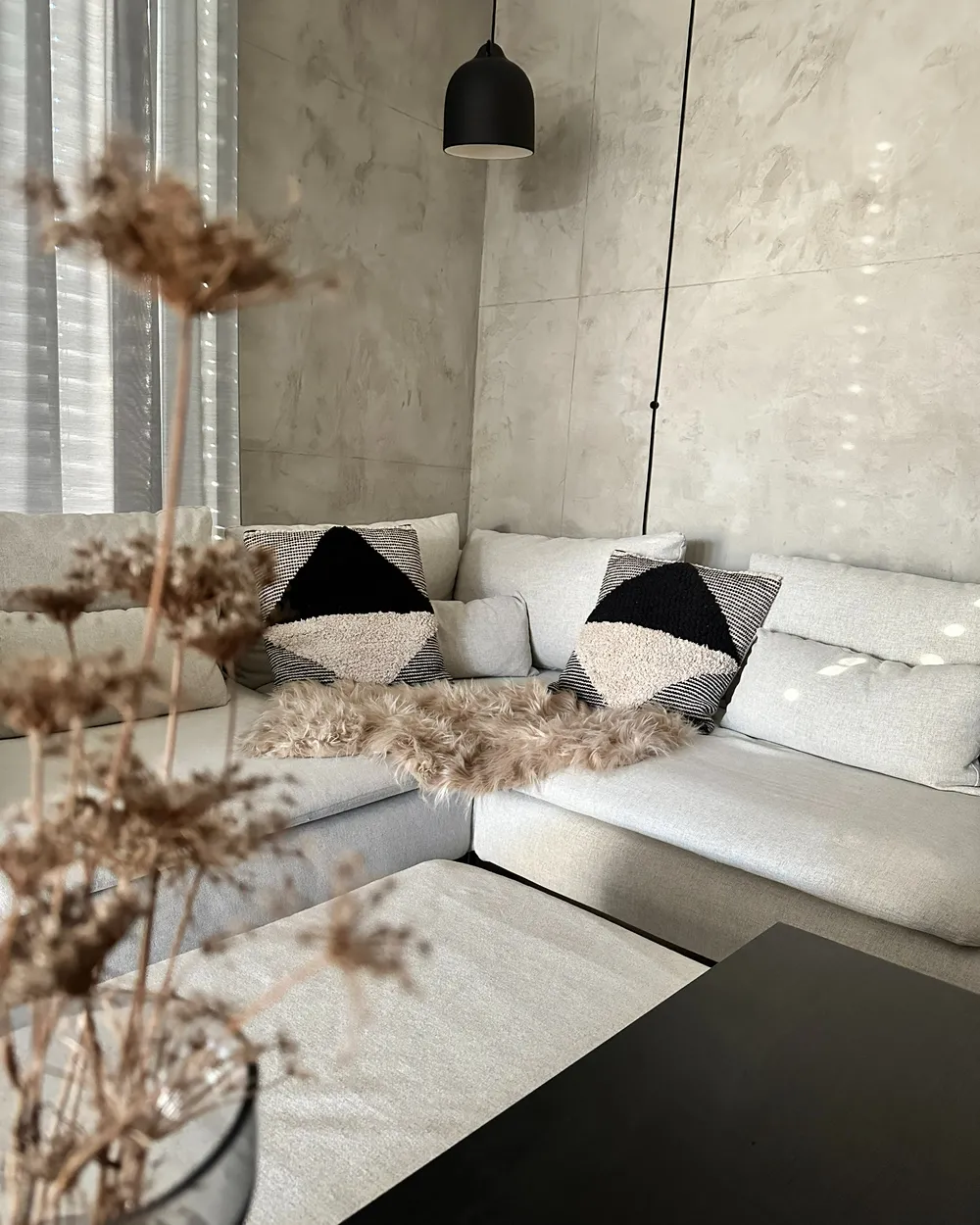 Set of 2 Decorative Cushions KHORA 50 x 50 cm Cotton Black Geometric Pattern_981126