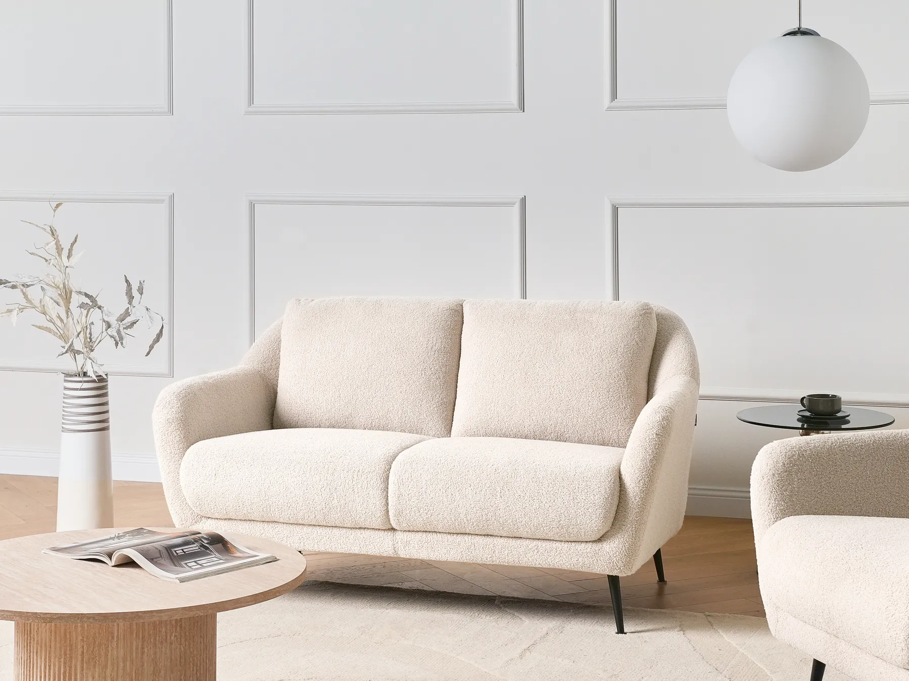 Sofa 2 Seater EIBY Boucle Beige_1004275