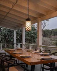 Set of 2 Outdoor Pendant Lamps RASKA Metal Black_1108185
