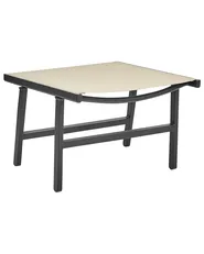 Garden Chair MARCEDDI with Footstool Metal Beige_928443