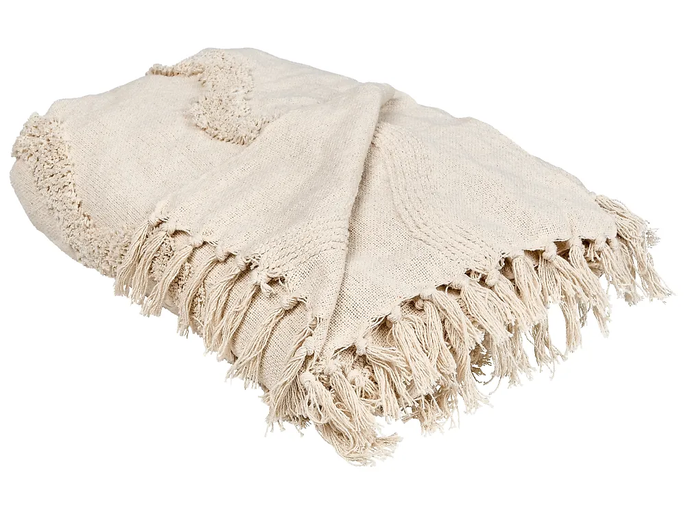 Torkkupeitto KHARI Puuvilla 150 x 200 cm Vaaleanbeige