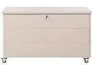 Oppbevaringsboks KYMI 136 cm 55 cm Metall med hjul Beige_1172870