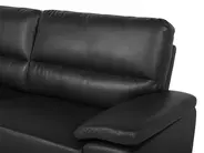 Living Room Set 5 Seater VOGAR Faux Leather Black_730446
