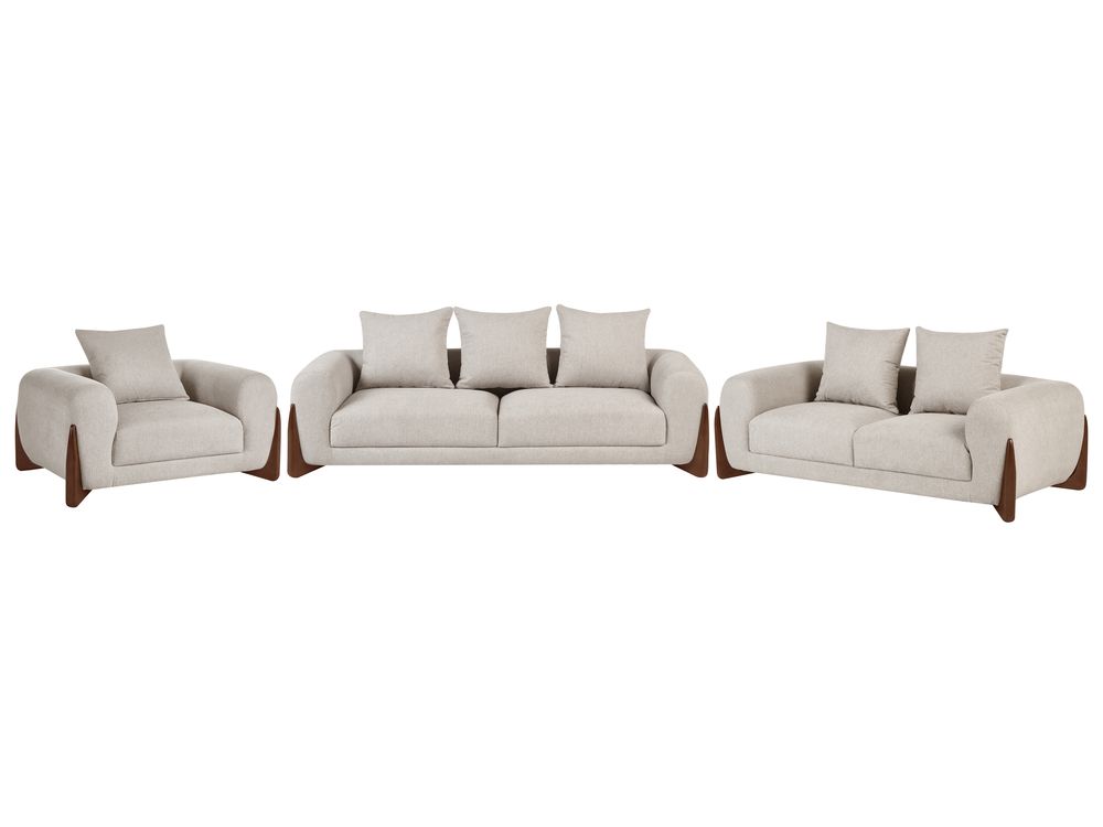 Living Room Set 6 Seater VINLIDEN Taupe