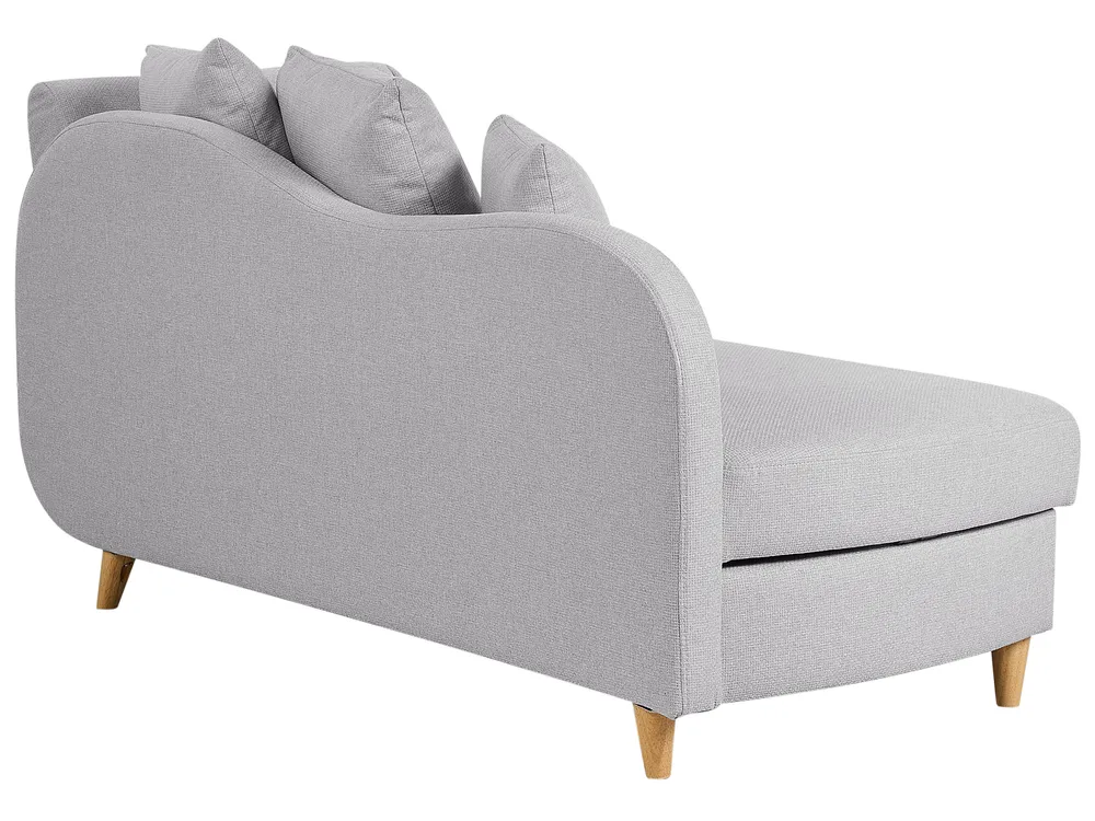 Right-Hand Chaise Longue MERI with Storage Faux Linen Light Grey_881227