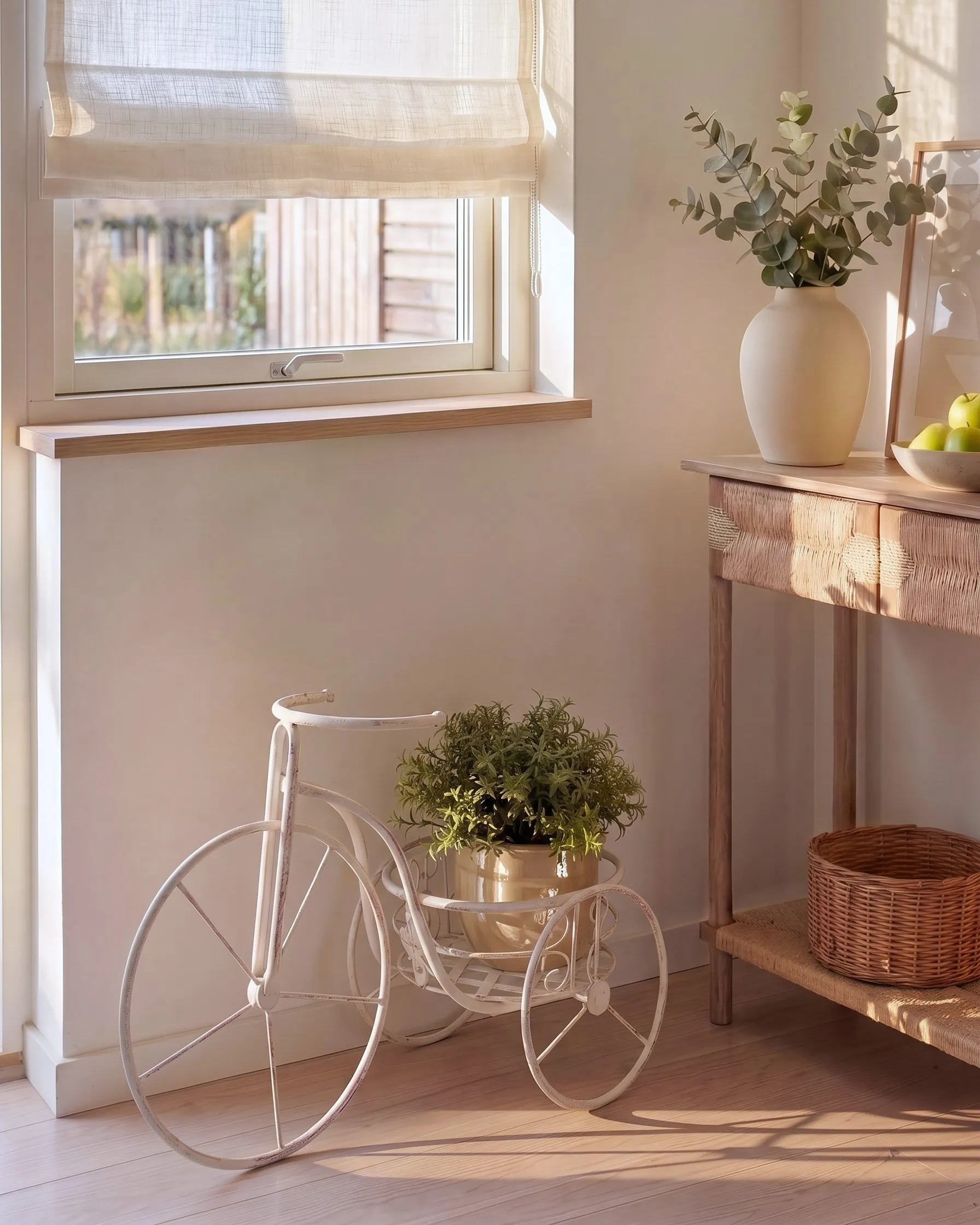 Plant Stand Bike HAREBELL 52 cm Metal Off-White_1093556