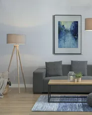 Floor Lamp NITRA Oak Wood Grey_691245