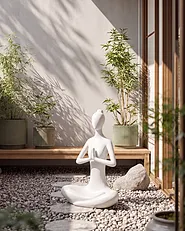 Garden Statue YOGHINA Woman White_1151802