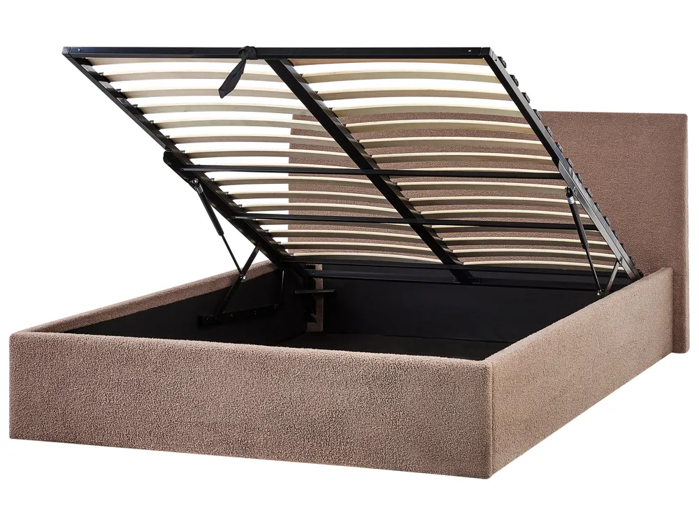 Ottoman Bed ORBEY Boucle Brown 140 x 200 cm (EU Double)_964714