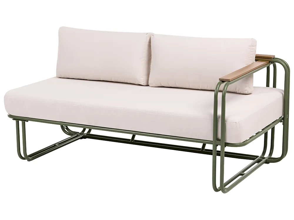 Garden Lounge Set with Table and Ottoman 3 Seater CAMEROTA  Metal Green_1156437