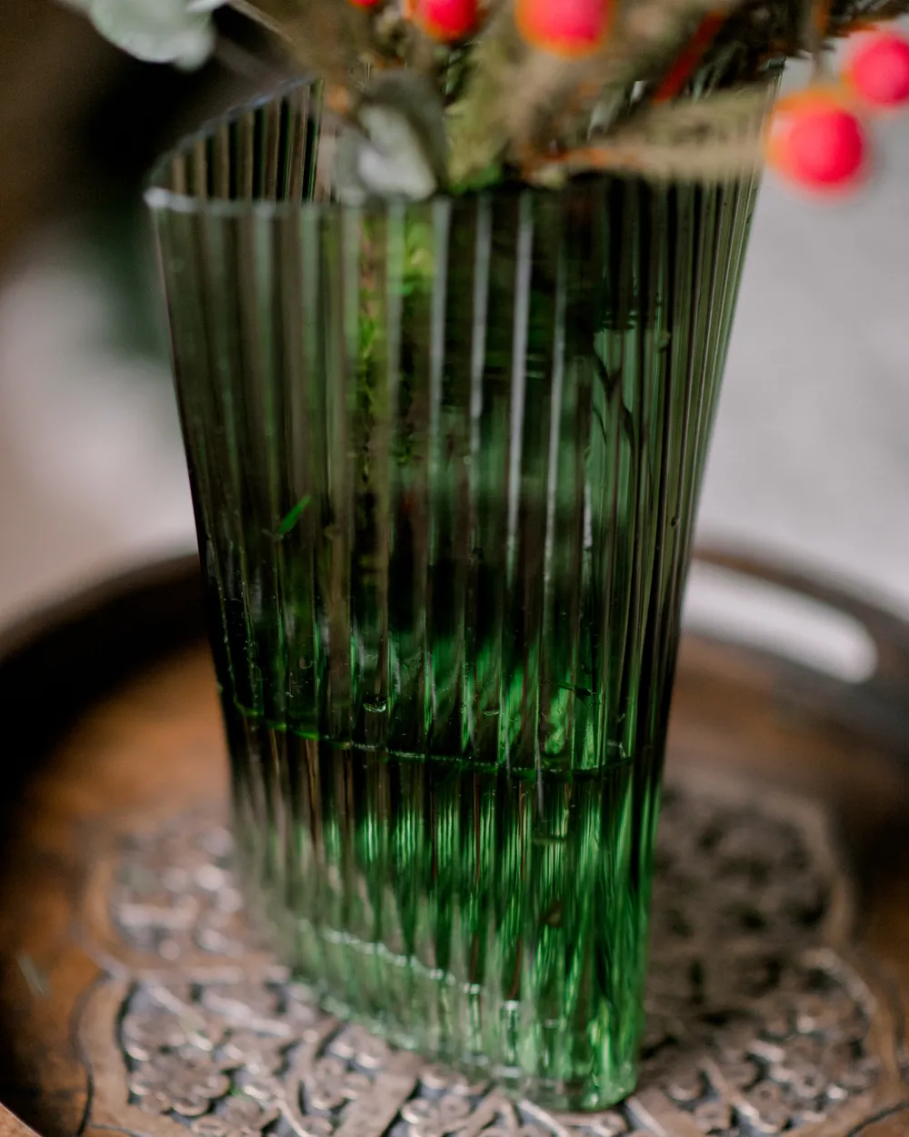 Blomvas MARPISSA 26 cm Glas Mörkgrön_1048112