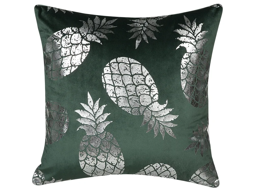 Koristetyynysetti 2 kpl ASTILBE 45 x 45 cm Sametti Tummanvihreä Kasvikuvio_769235