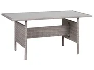 Trädgårdsmatbord VITERBO 145 cm 80 cm Glas Ljusgrå_862746