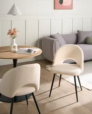 Set of 2 Dining Chairs ONAGA Boucle White_877458