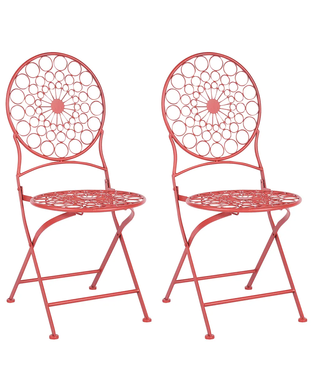Set of 2 Garden Chairs SCARIO Metal Red