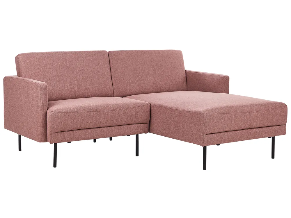 Corner Sofa 2 Seater BREDA Fabric Pink Left Hand_895075
