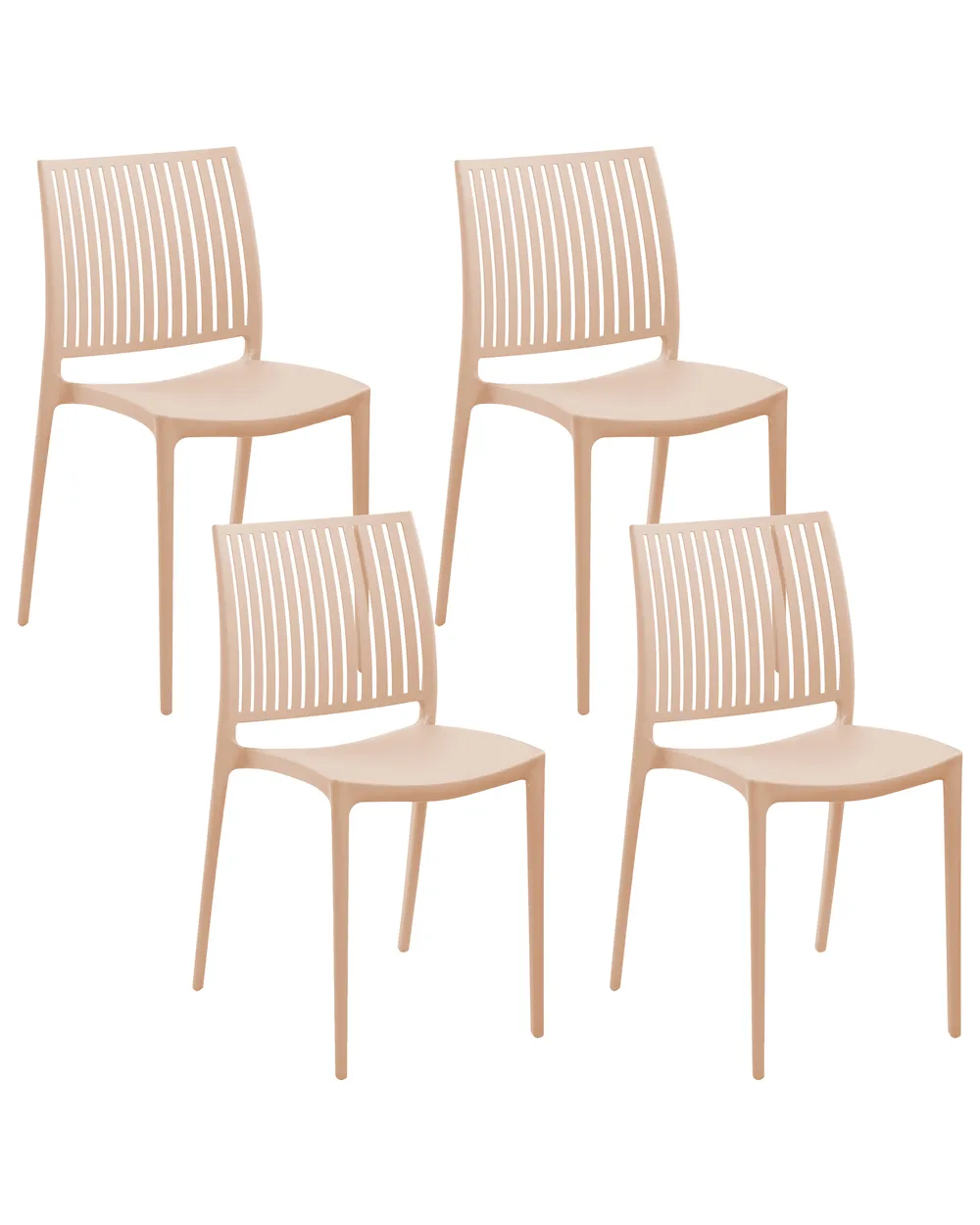Set of 4 Garden Chairs ILLUMANI Beige