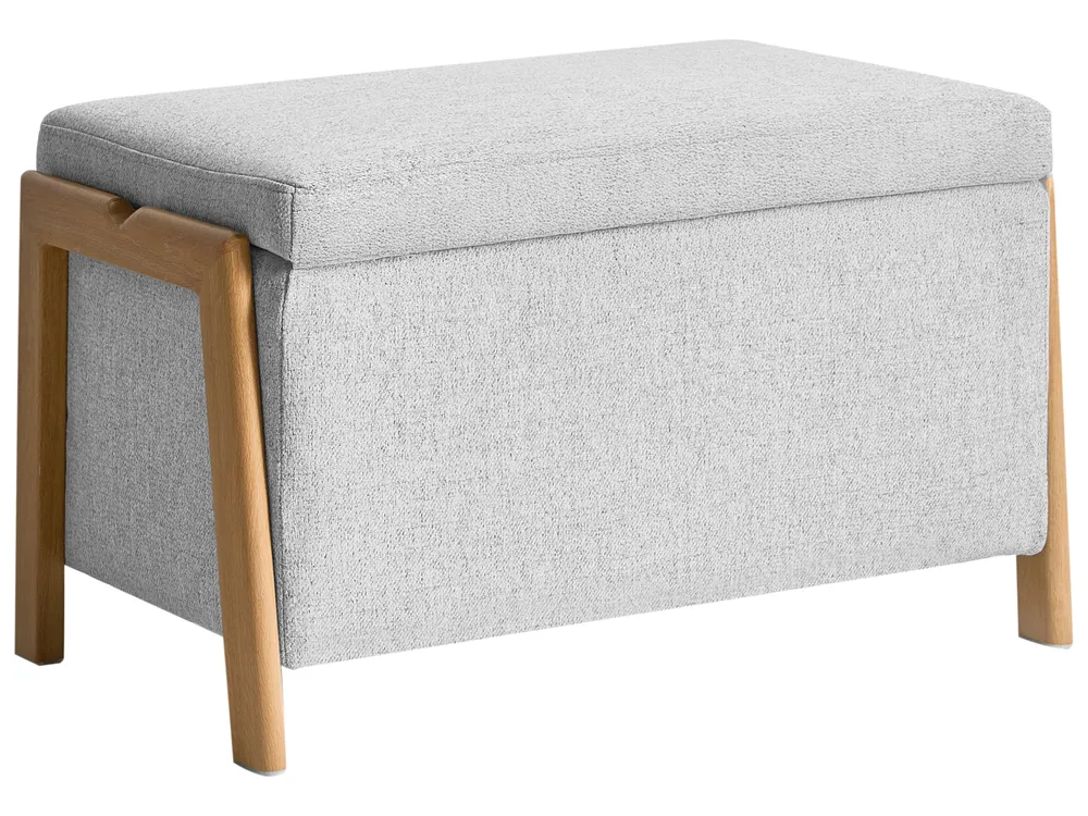 Upholstered Storage Bench EDLAND Fabric Light Grey