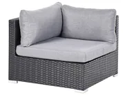 Garden Corner Sofa with Table 4 Seater SANO PE Rattan Black Right Hand_976022