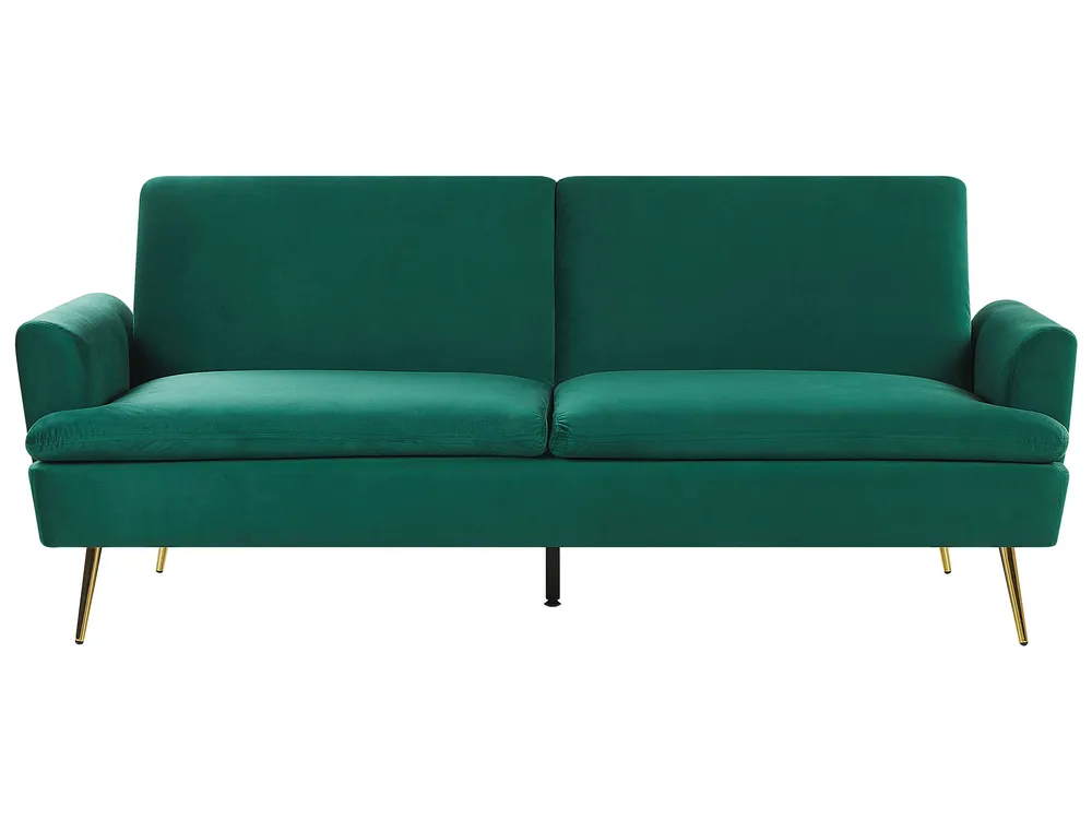 Sofa Bed 3 Seater VETTRE Velvet Dark Green