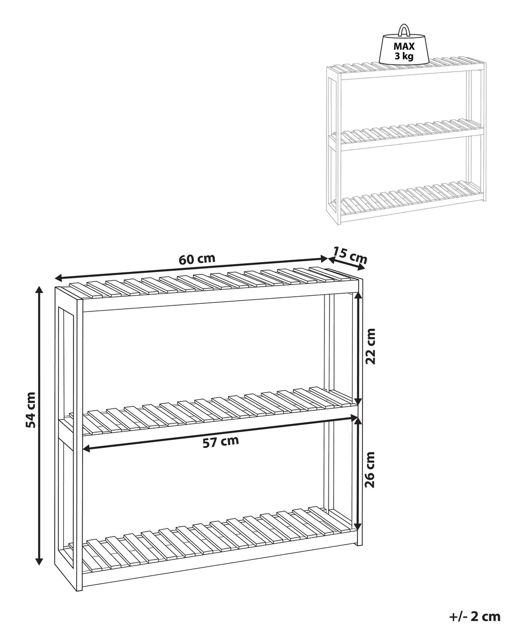 Shelving Unit PADUCAH Bamboo Light Brown_927295
