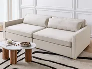 Sofa 3 Seater VINSTRA Fabric Light Beige_929405