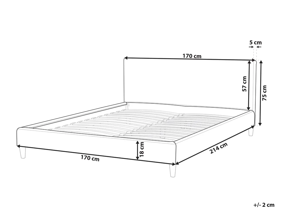 Bed Frame Cover FITOU 160 x 200 cm Beige_752797