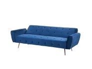 Sofa Bed 3 Seater SELNES Velvet Navy Blue_754158