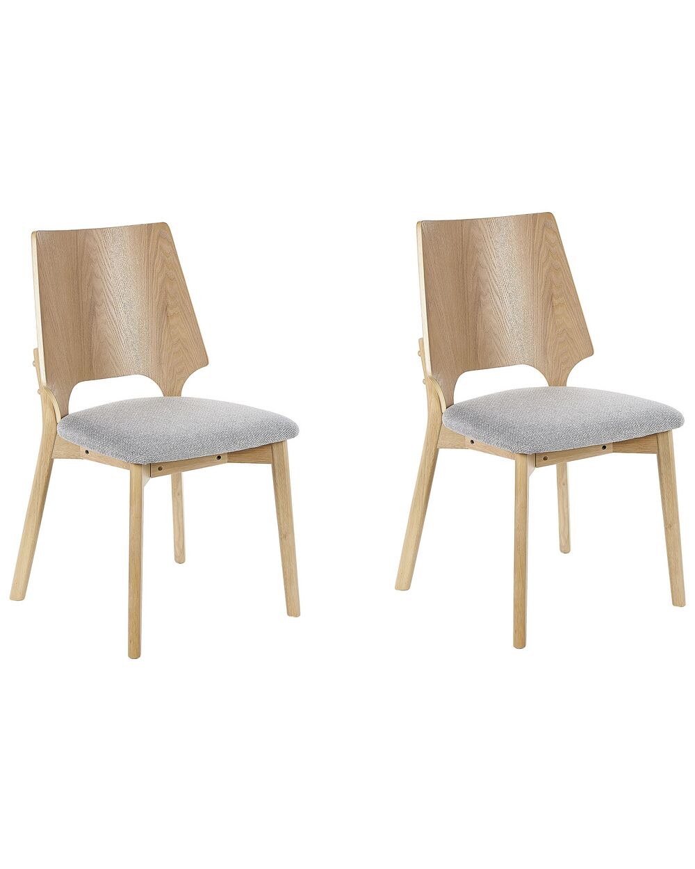 Set of 2 Dining Chairs ABEE Light Brown