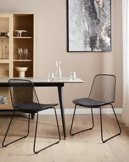 Set of 2 Dining Chairs PENSACOLA Metal Black_907476