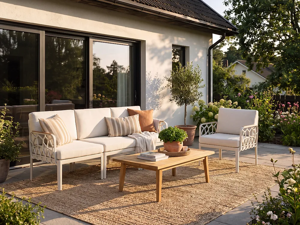 Hagesofasett 4-seters ERICHE Lys beige_1188050
