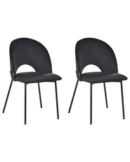 Set med 2 matstolar COVELO Sammet Svart_968540