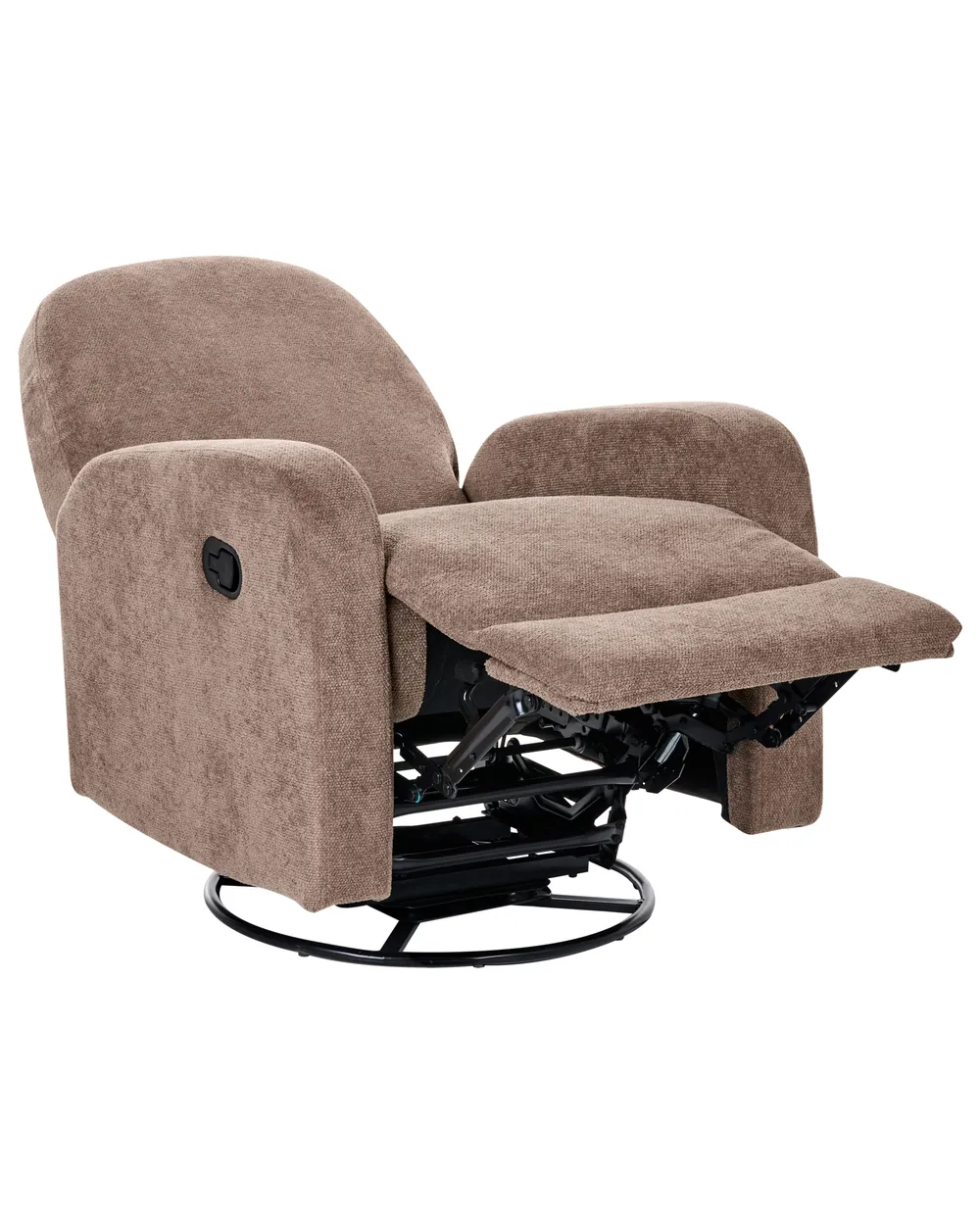 Rocking Recliner Chair FEBE Swivel Fabric Brown_1078662