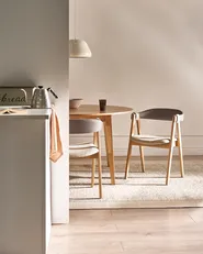 Set of 2 Dining Chairs DAY Light Brown/ Taupe_1024295