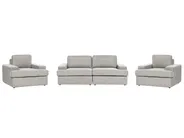 Living Room Set 5 Seater ALLA Fabric Light Grey_893875