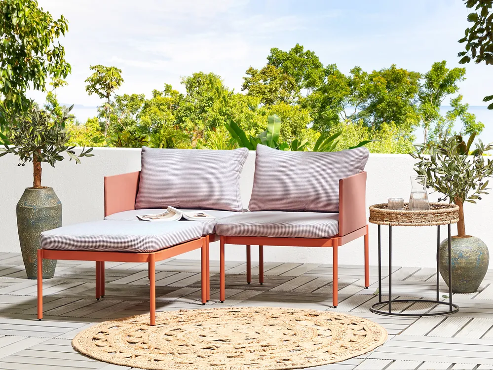 Loungesett til hagen med bord 2-seters TERRACINA Metall Oransje_826663