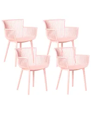 Set of 4 Garden Chairs PESARO Pink_984485