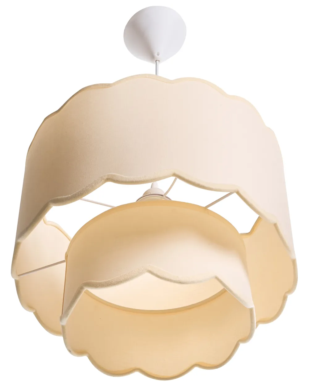 Pendellampa MECUMBURA Metall Vit/ Beige_1027250