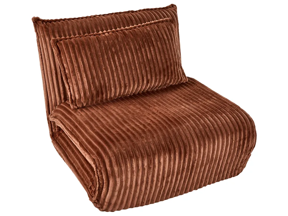 Single Sofa Bed LYSEKIL Corduroy Golden Brown_1043315
