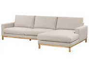 Corner Sofa 4 Seater SIGGARD Fabric Light Beige Left Hand_944893