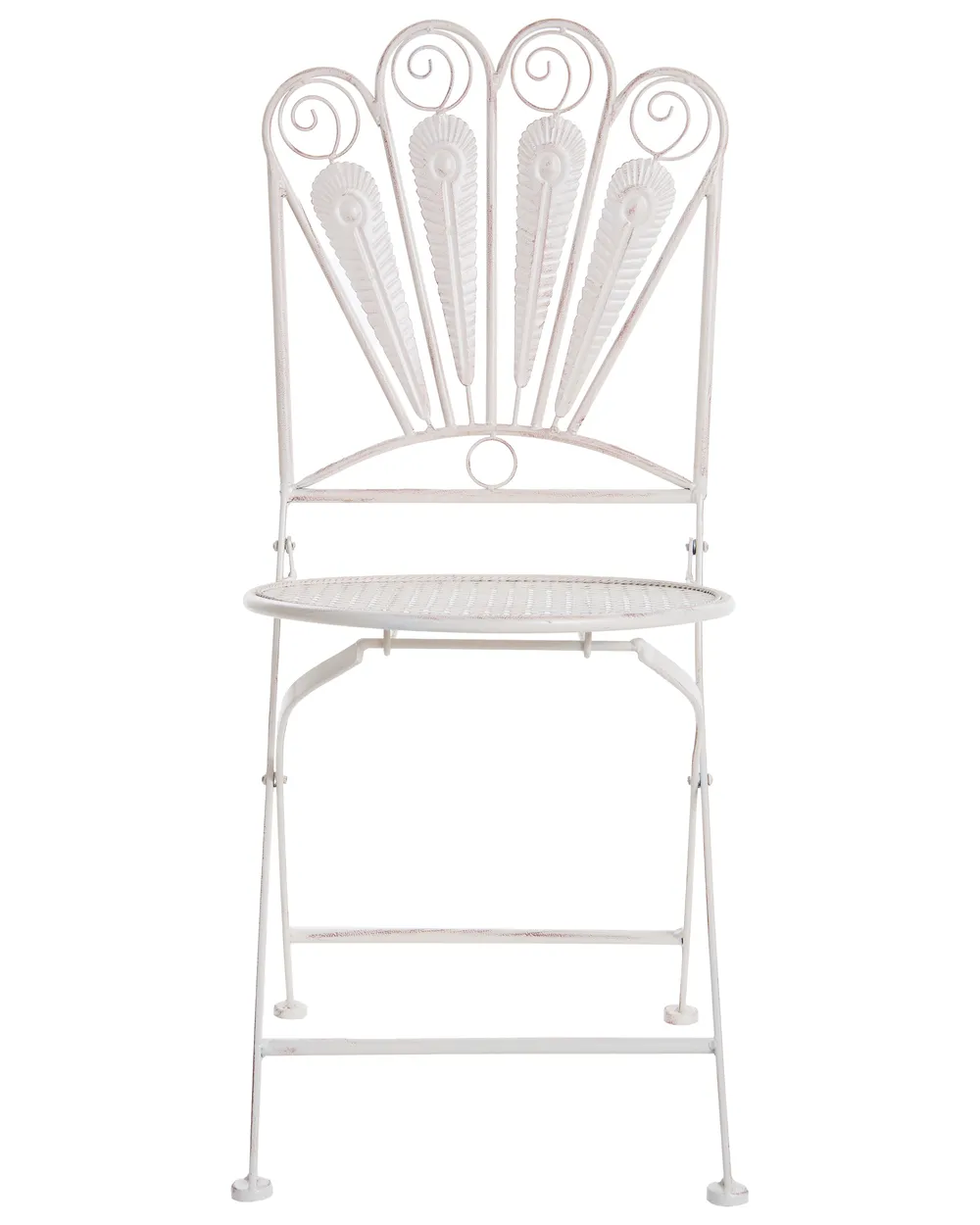 Bistro Set with Bench PAVIA Metal Off-White_1046355