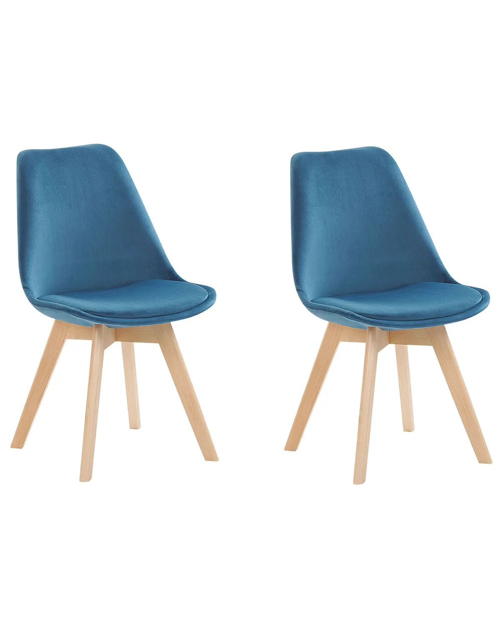 Set of 2 Dining Chairs DAKOTA II Velvet Blue