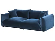 Soffa 3-sits LUVOS Sammet Mörkblå_970581